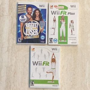 Wii Fit Plus Nintendo Wii Game & Biggest Loser Wii Game & Wii Fit Games Lot Of 3